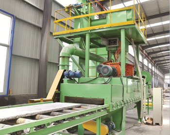 石材拋丸機(jī)，大理石荔枝面打毛粗化設(shè)備